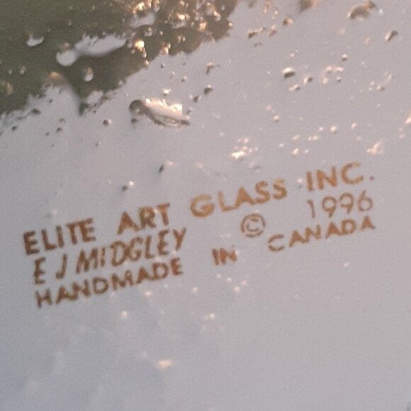 Elite Art Glass Inc. E. J. Midgley 1996 Vintage Trinket/ Candy Dish - Picture 3 of 7